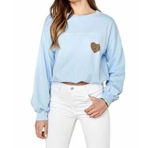 NEW VENTI6 vivere con passione sequined heart top in sky blue